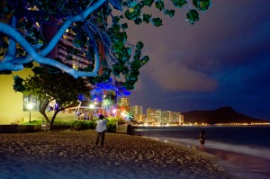 Nighttime on Waikiki Beach.— David Johanson Vasquez