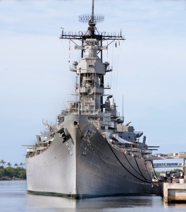 USS Missouri "Mighty Mo" Iowa Class Battleship - The last battleship built by the U.S. and was the historic site on which the Japanese Emperor  signed the surrender agreement to end World War II.