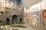 Interior of residence in Herculaneum. Mosaics were used to bring the outside world indoors.