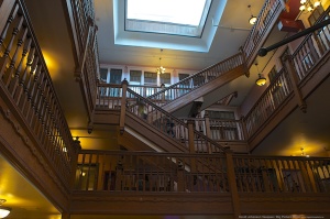 Historic Fairhaven District has many fine examples of late 19th century architecture, including this multilevel wooden stairway
